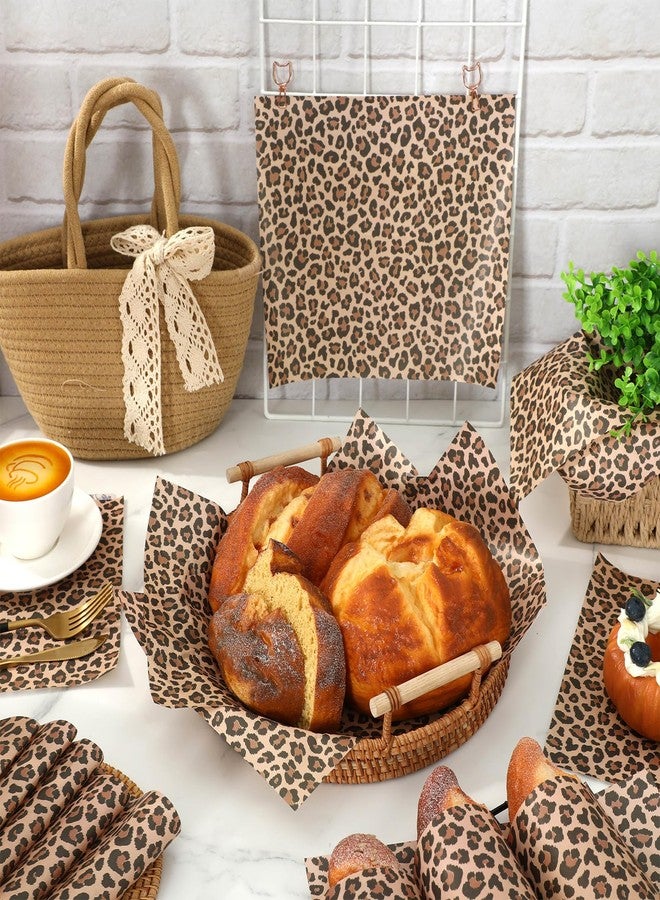 AnyDesign 150 Pcs Cheetah Wax Paper Wrap Tissue Deli Paper Leopard Print Waterproof Oil-Proof Picnic Liners for Kitchen Birthday Baby Shower Supplies, 9.8 x 8.3 In - Image 4
